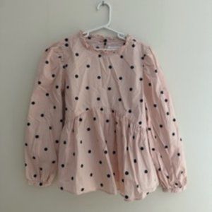 ZARA kids Pink Polka-Dot Blouse size 11-12